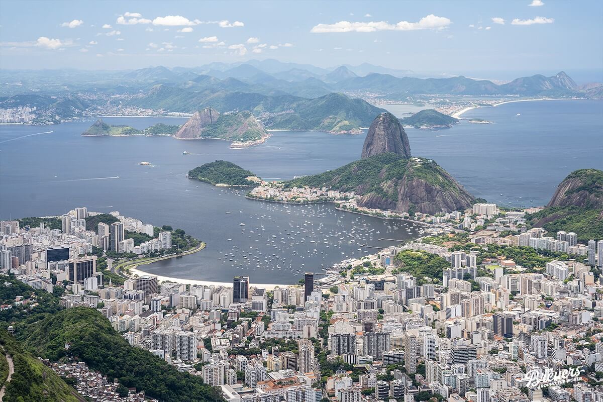 Panorama über Rio de Janeiro von der Christusstatue Christo Redentor