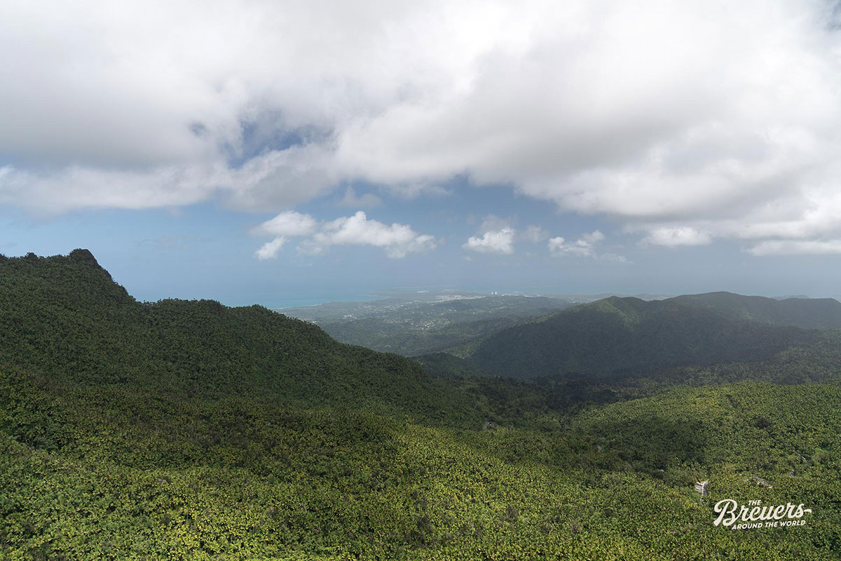Blick von Mt. Britton über den El Yunque Regenwald bis an die Küste Puerto Ricos