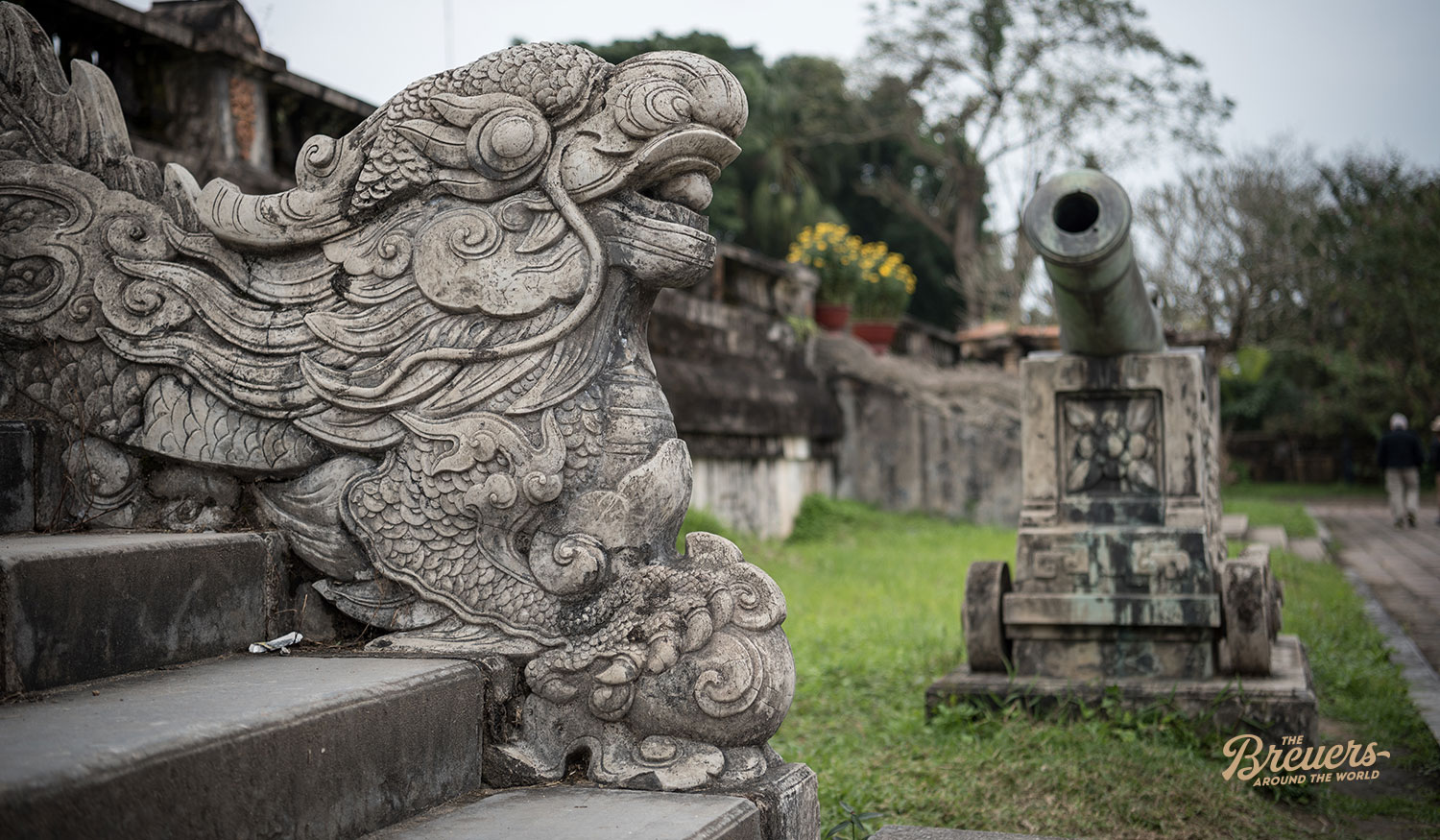 Kanone von der Zitadelle in Hue in Zentral Vietnam