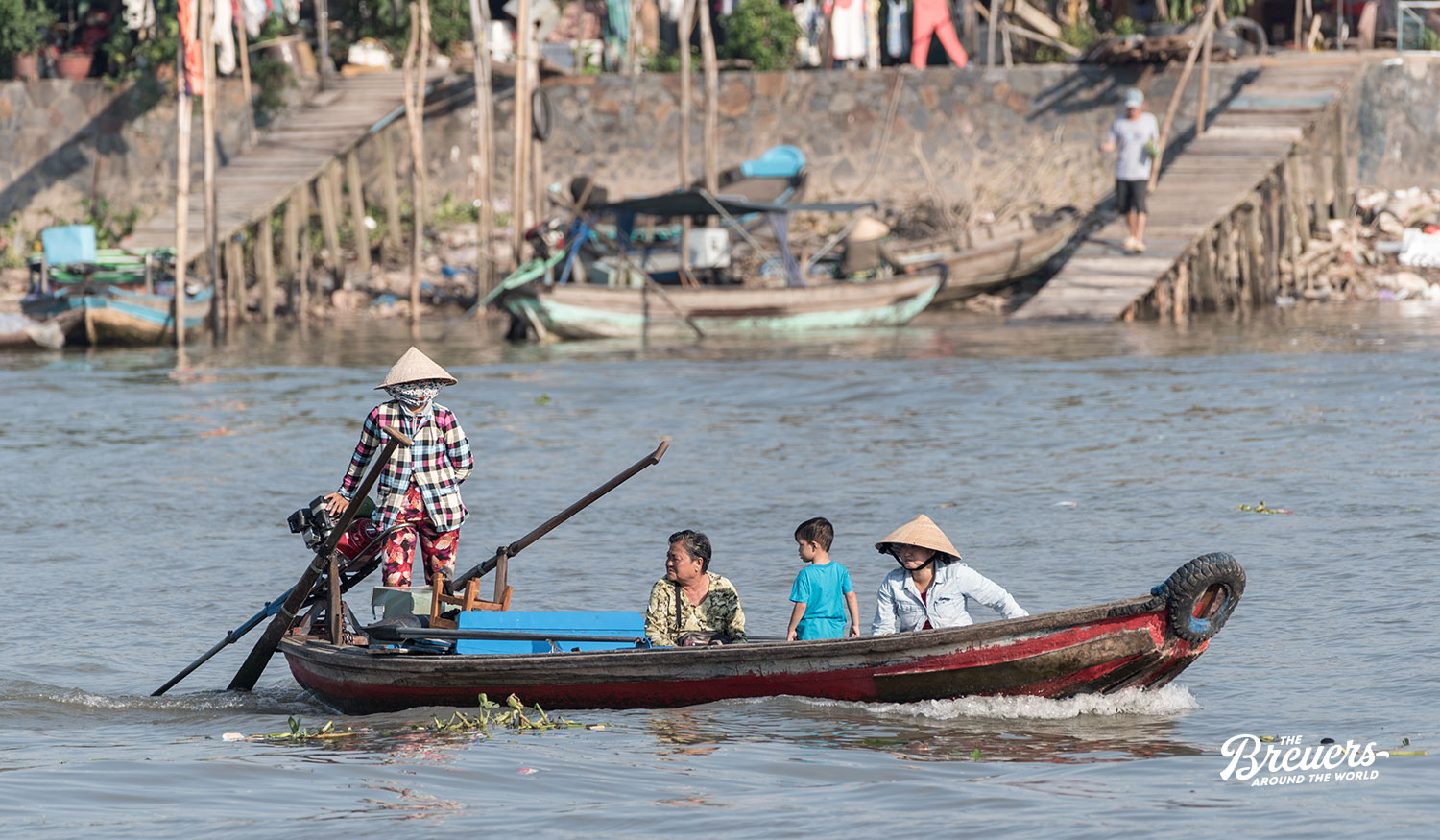 Boote auf dem Mekong in Vietnam