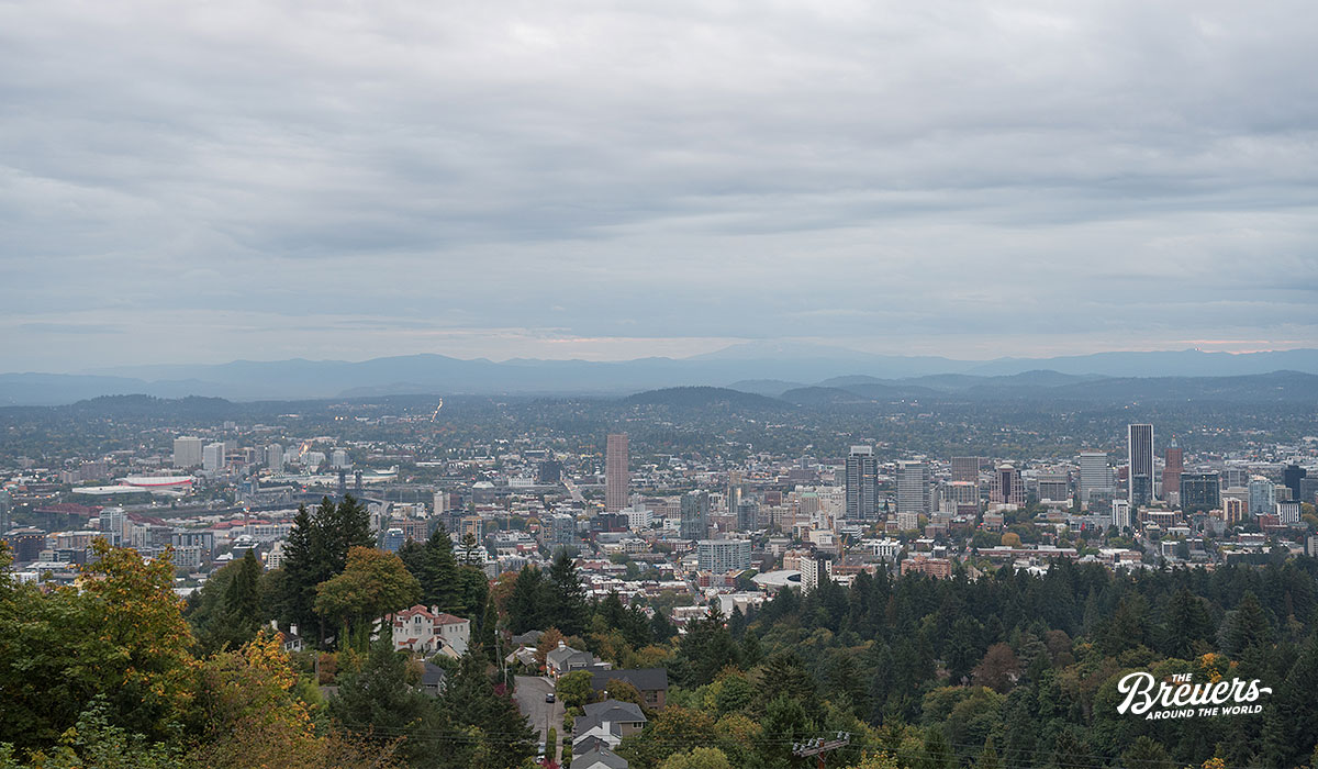 Blick über die Skyline von Portland