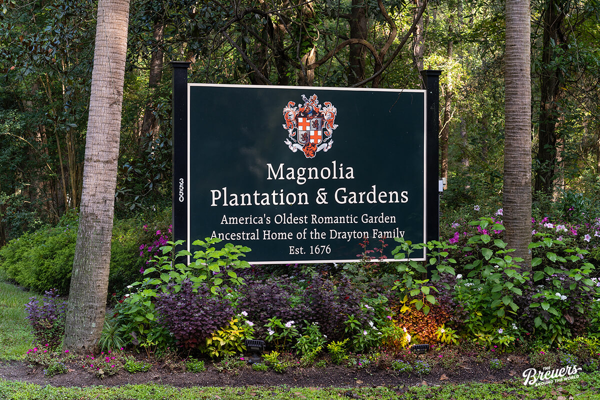 Schild zur Magnolia Plantation in Charleston