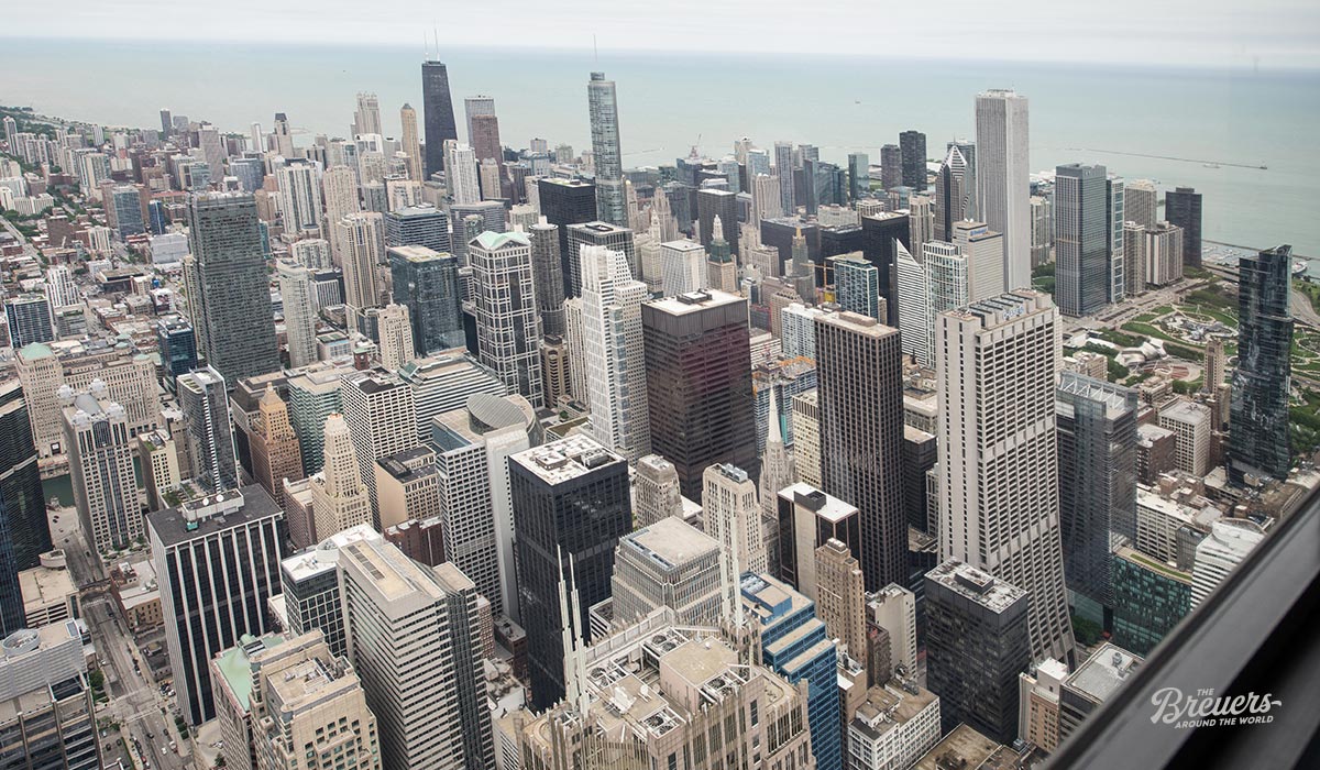 Blick auf Downtown Chicago vom Willis Tower
