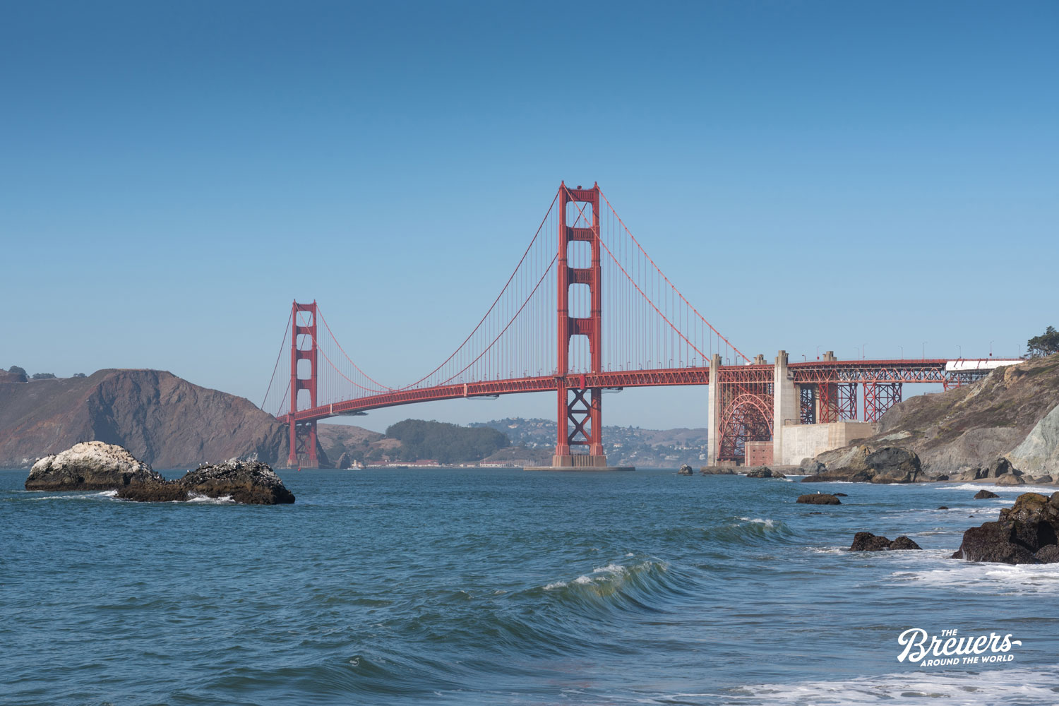 Blick vom Baker Beach auf die Golden Gate von San Francisco