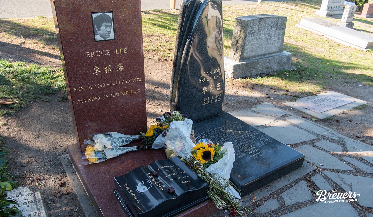Grab von Bruce und Brandon Lee auf einem Friedhof in Seattle
