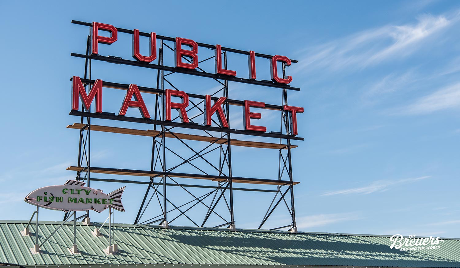 Das markante Logo des Pike Place Market