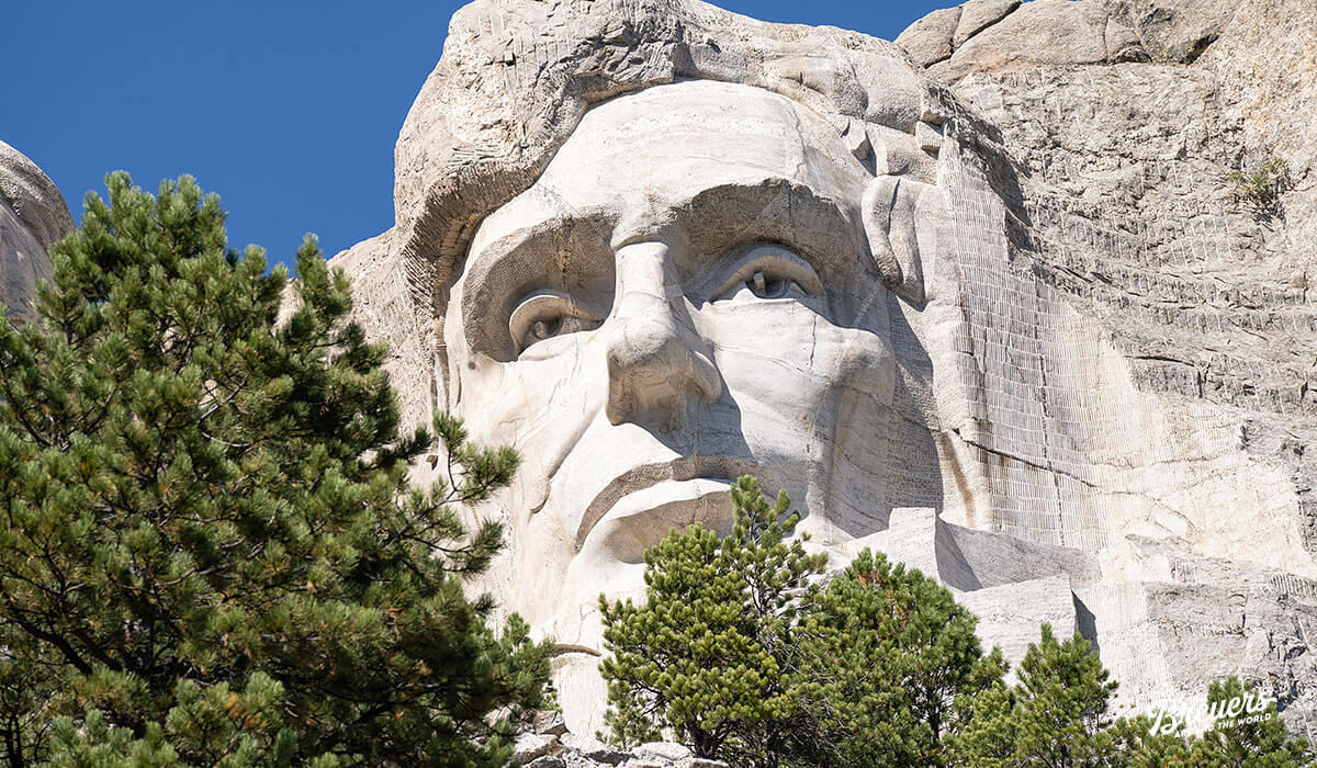 Abraham Lincoln auf dem Presidential Trail am Mount Rushmore