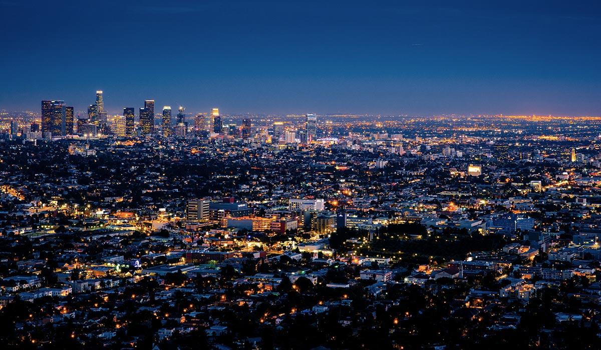 Los Angeles Skyline bei Nacht