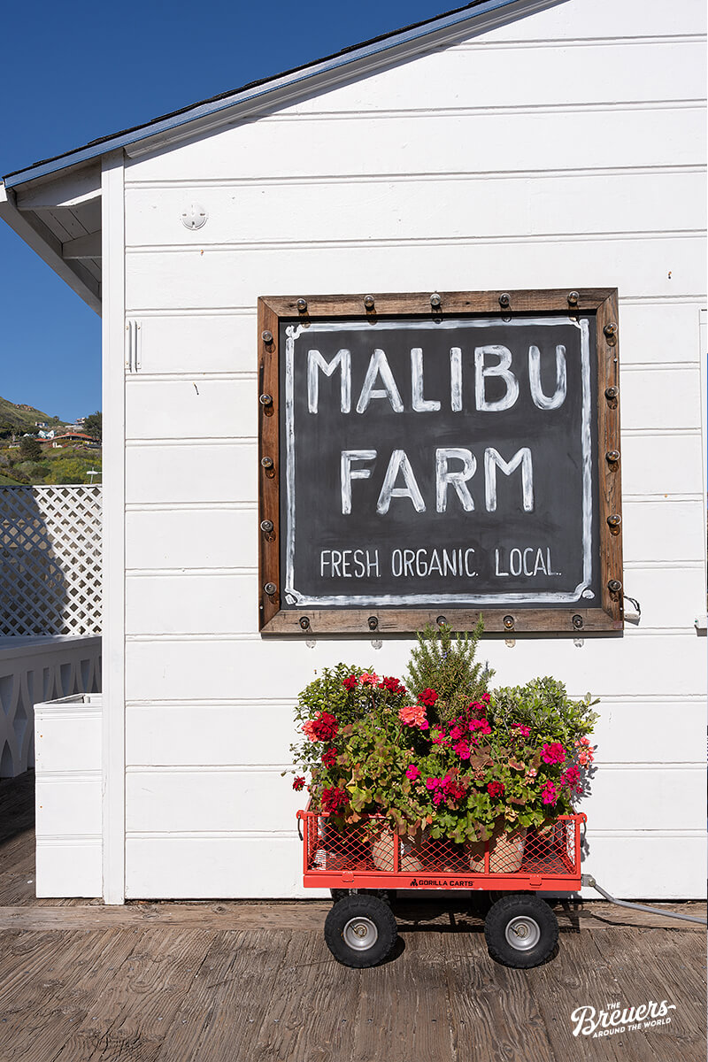 Malibu Farm Sign am Malibu Pier
