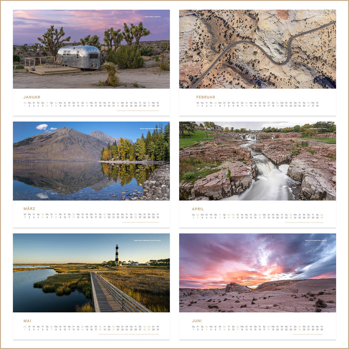 USA Fotokalender 2023 mit Landschaftsmotiven aus dem Westen von Amerika