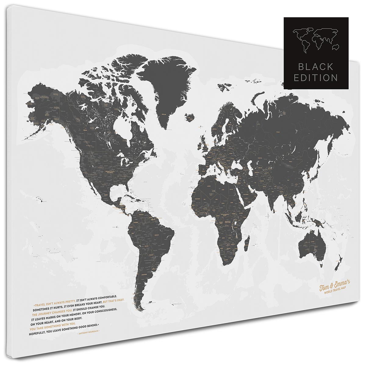 Weltkarte in Grau auf weißem Untergrund kaufen