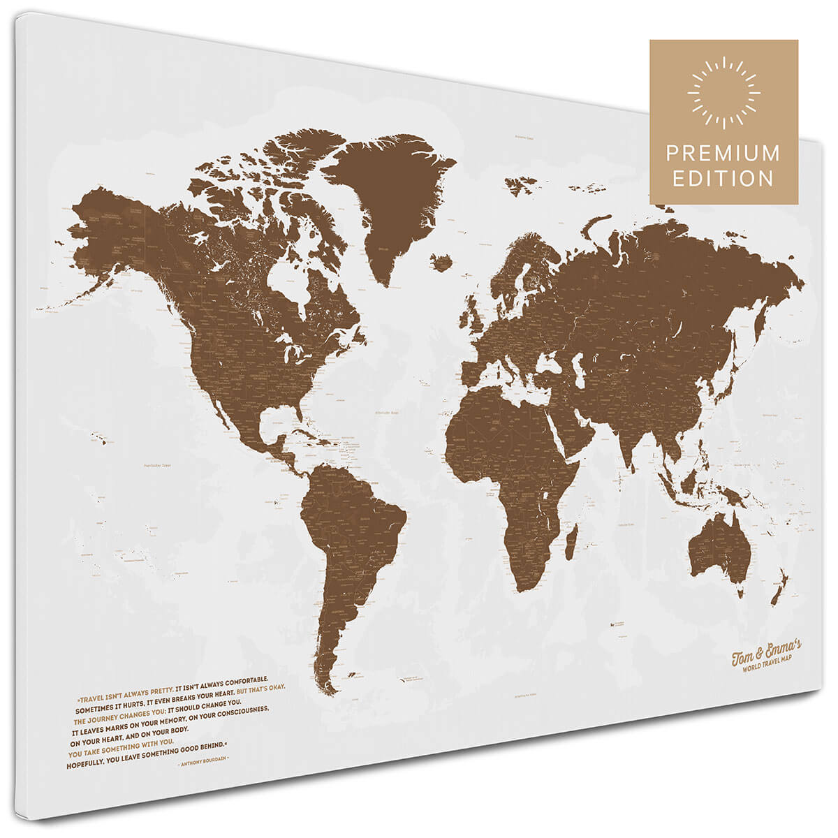 Weltkarte Pinnwand in Braun kaufen