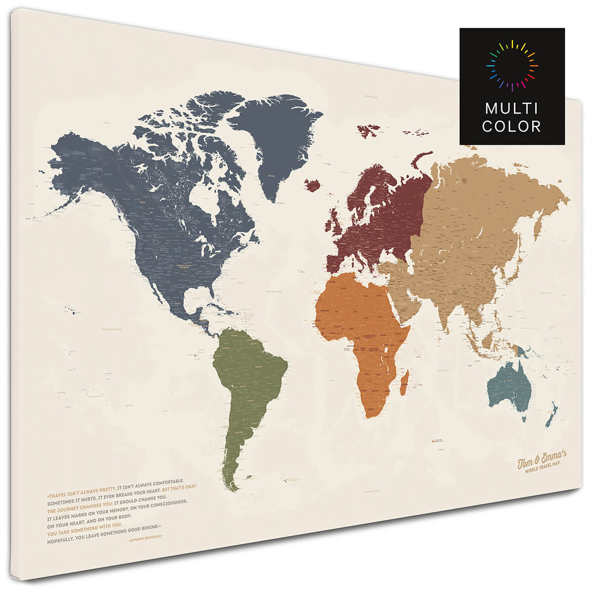 Weltkarte als Pinnwand in Multicolor kaufen