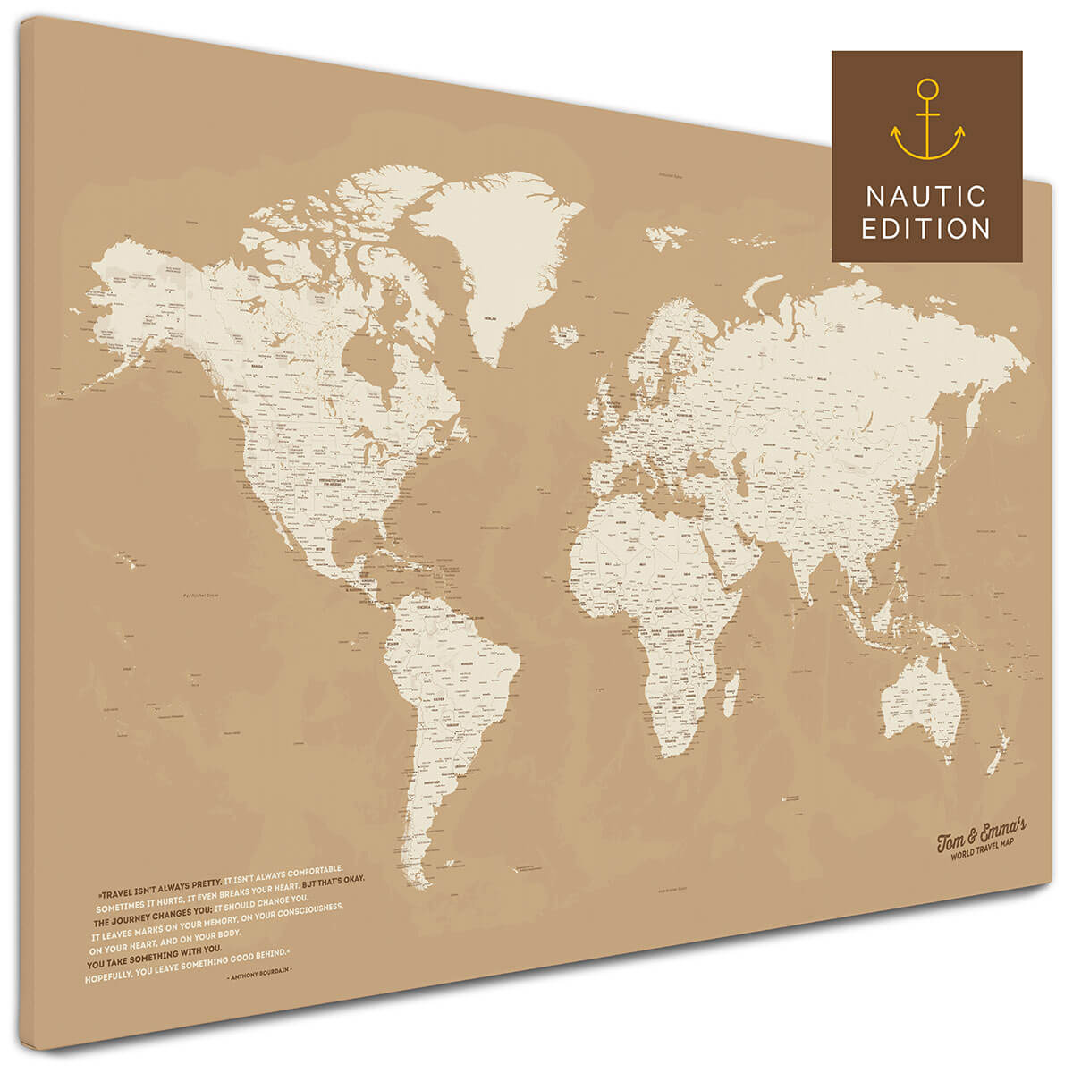 Weltkarte im Design Treasure Gold kaufen